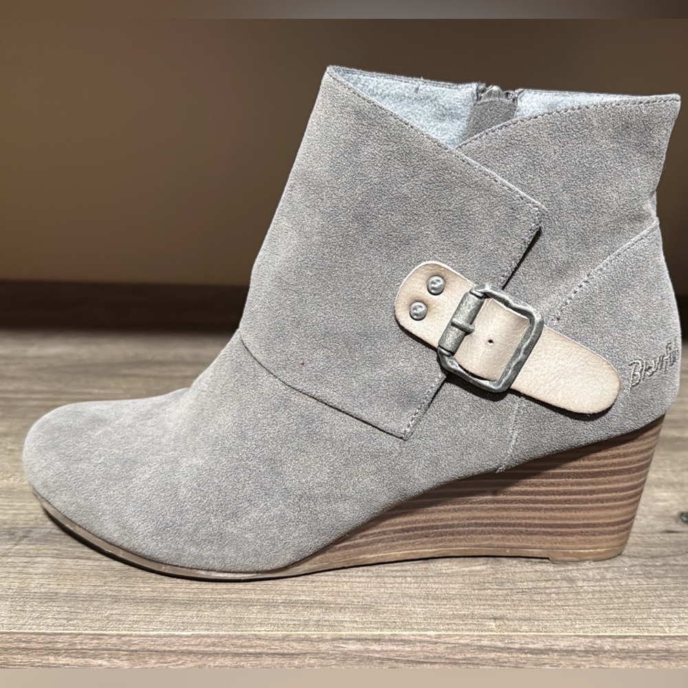 Blowfish Gray Wedge Ankle Boots
